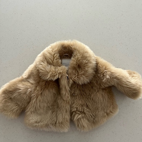 Janie and Jack Other - Kids Faux Fur Bolero Coat - Beige